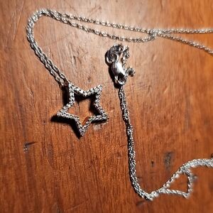 Italian 14k Diamond Star Necklace